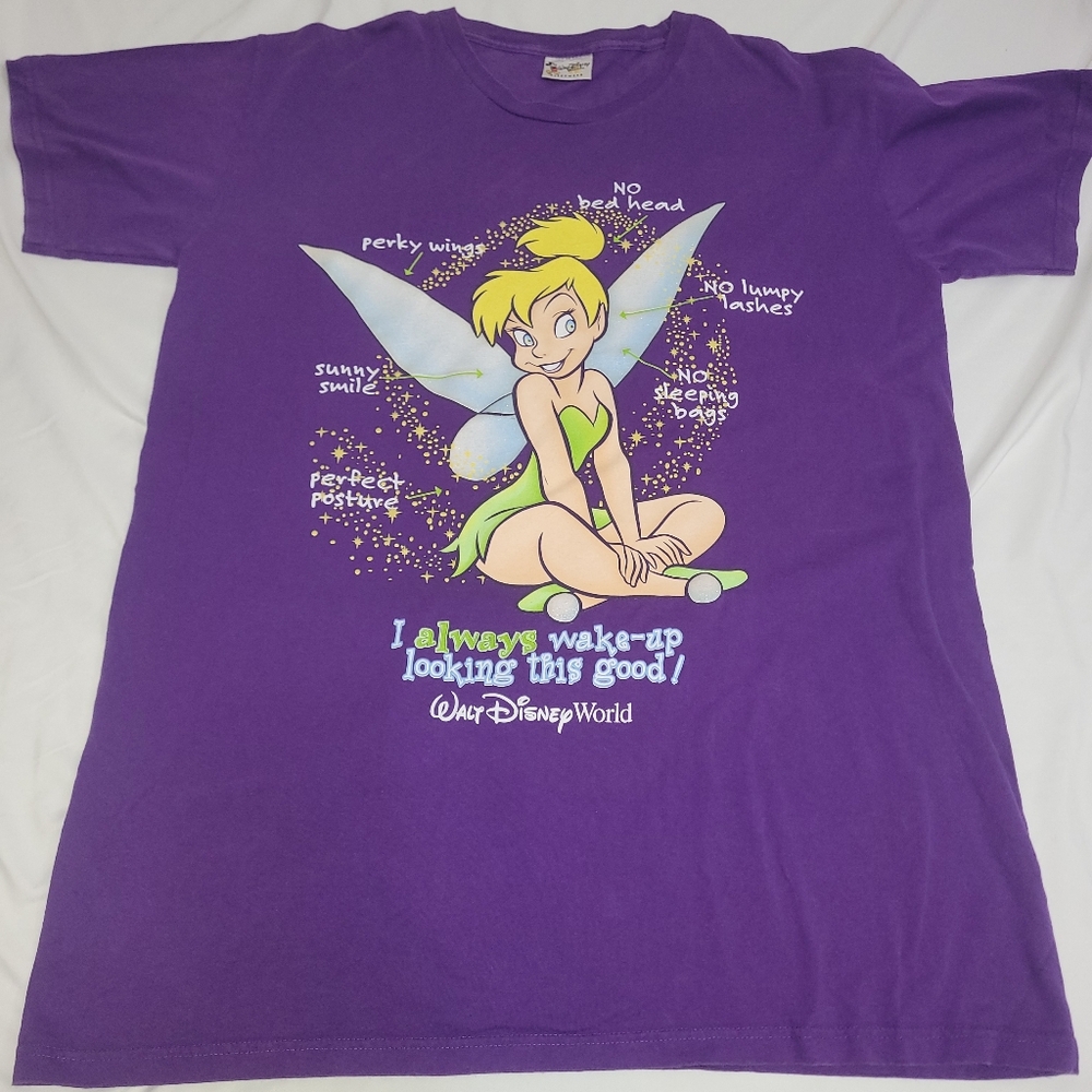 Vintage Disney Peter Pan Tinker Bell Purple Sleeping Shirt One Size Fits All